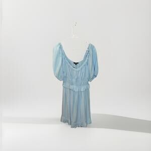 Trixxi Mini Dress Pale Blue Size Medium *NEW* Puffy Sleeve